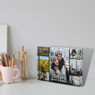 Modern Personalised Sisters 7 Photo Collage Block