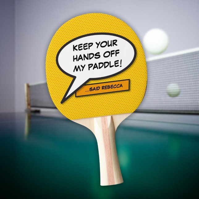 Modern Personalised Speech Bubble Cool Comic Book Ping Pong Paddle (Modern Personalized Speech Bubble Cool Comic Book Ping Pong Paddle)