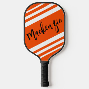 Modern Personalised Striped Custom Colour Pickleball Paddle