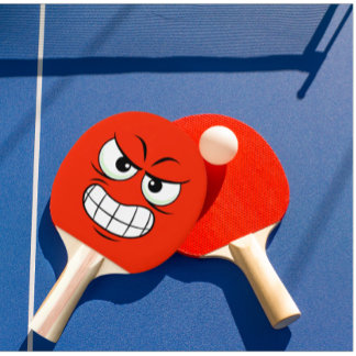 Modern Personalised Table Tennis Angry Face Ping Pong Paddle