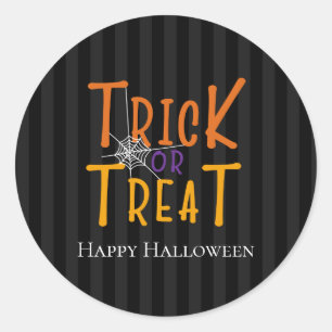  Modern Personalised Trick or Treat Monogram  Classic Round Sticker