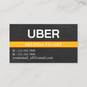 Modern Personalised Uber Driver Business Card