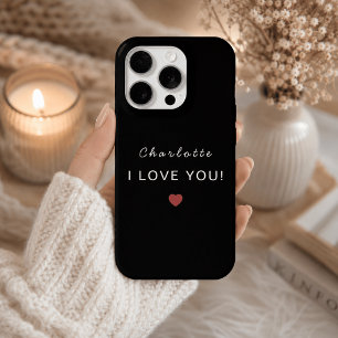 Modern Personalised Valentine – I Love You iPhone 15 Pro Case