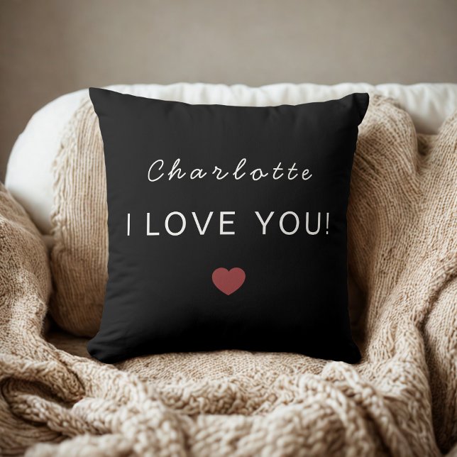 Modern Personalised Valentine Pillow – I Love You (Creator Uploaded)
