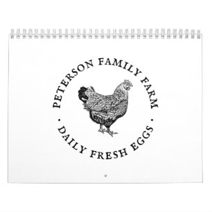 Modern Personalised Vintage Egg Calendar