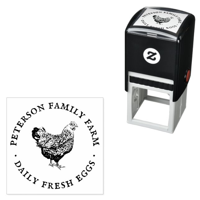 Modern Personalised Vintage Egg Self-inking Stamp (In Situ)