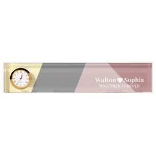 Modern Personalised Wedding Couple Name With Quote Nameplate