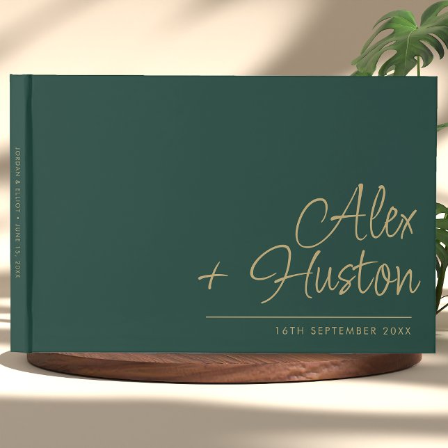 Modern Personalised With Name Calligraphy Wedding Guest Book (Creator Uploaded)