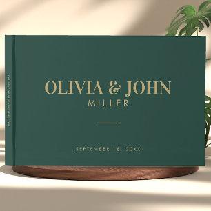 Modern Personalised With Name Wedding Reception Guest Book