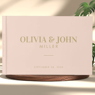 Modern Personalised With Name Wedding Reception Guest Book