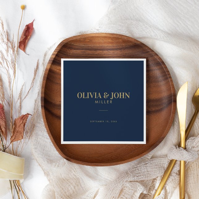 Modern Personalised With Name Wedding Reception Napkin (Creator Uploaded)