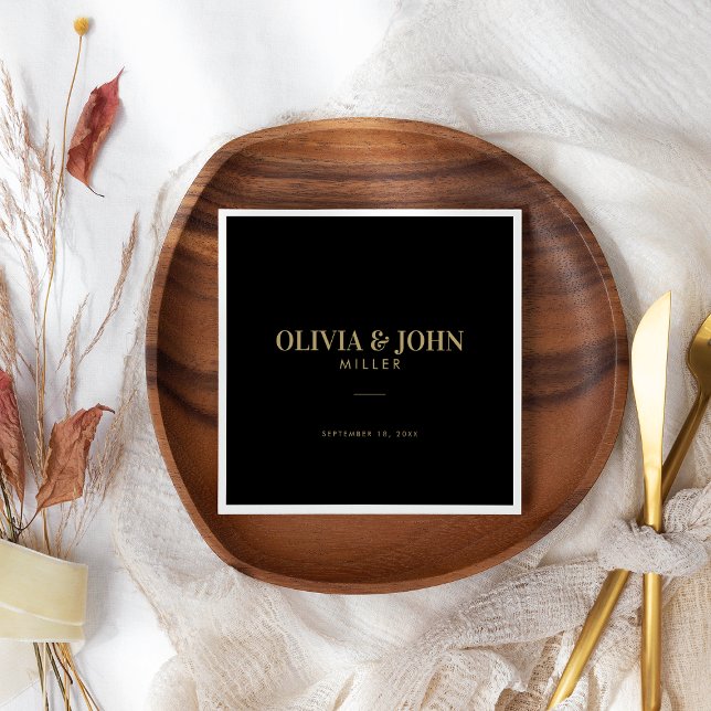 Modern Personalised With Name Wedding Reception Napkin (Creator Uploaded)