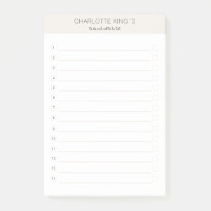 Modern personalizable Beige White Post-it Notes