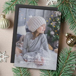 Modern Personalizable Merry Christmas Photo