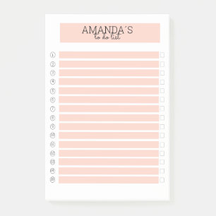 Modern personalizable peach white post-it post-it notes