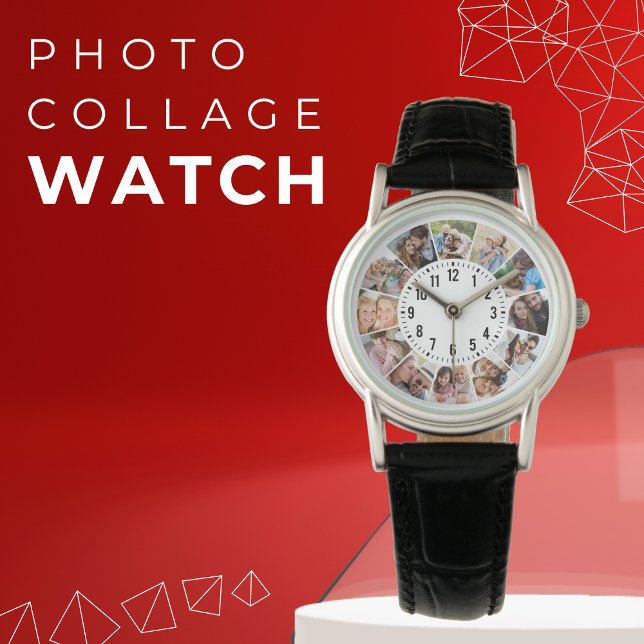 Modern Personalized 12 Photo Collage Watch (Creator Uploaded)