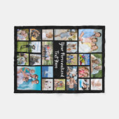 Modern Personalized 21 Photo Collage Custom Color Fleece Blanket (Front (Horizontal))