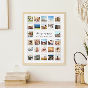Modern Personalized 27 Pictures Photo Collage Poster