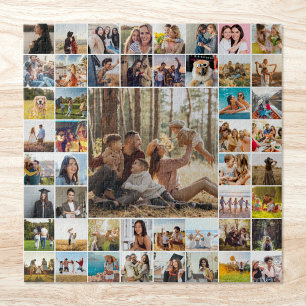Modern Personalized 49 Photo Collage Jigsaw Puzzle