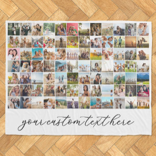 Modern Personalized 84 Photo Collage Fleece Blanket