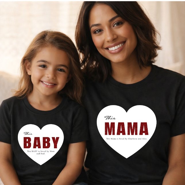 Modern Personalized Baby Heart T-Shirt (Creator Uploaded)