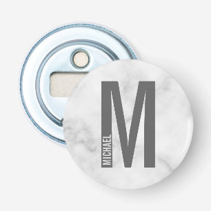 Modern Personalized Bold Monogram and Name Bottle Opener