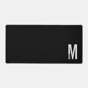 Modern Personalized Bold Monogram and Name Desk Mat