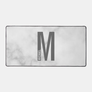 Modern Personalized Bold Monogram and Name Desk Mat