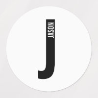 Modern Personalized Bold Monogram and Name Labels