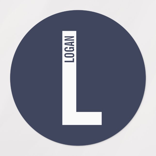 Modern Personalized Bold Monogram and Name Labels (Design 1)