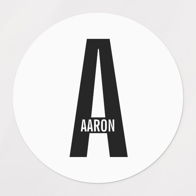 Modern Personalized Bold Monogram and Name Labels (Design 1)