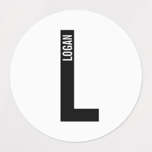 Modern Personalized Bold Monogram and Name Labels