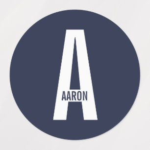 Modern Personalized Bold Monogram and Name Labels