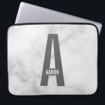 Modern Personalized Bold Monogram and Name Laptop Sleeve<br><div class="desc">Modern Monogram Design featuring personalized monogram letter "A" and name in modern bold sans serif font style.

Perfect gift for him,  father's day gift and more.</div>
