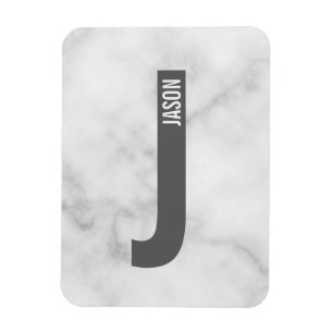 Modern Personalized Bold Monogram and Name Magnet