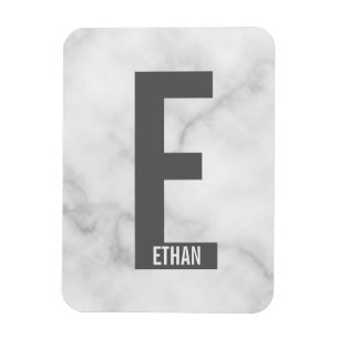 Modern Personalized Bold Monogram and Name Magnet