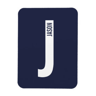 Modern Personalized Bold Monogram and Name Magnet