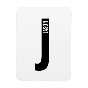 Modern Personalized Bold Monogram and Name Magnet