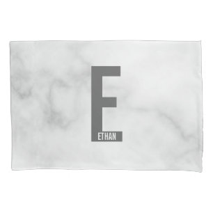 Modern Personalized Bold Monogram and Name Pillowcase