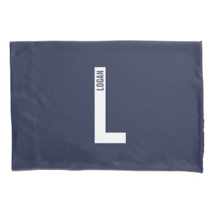 Modern Personalized Bold Monogram and Name Pillowcase