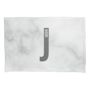 Modern Personalized Bold Monogram and Name Pillowcase