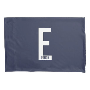 Modern Personalized Bold Monogram and Name Pillowcase