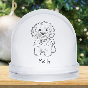 Modern Personalized Cockapoo Dog Christmas Snowglobe