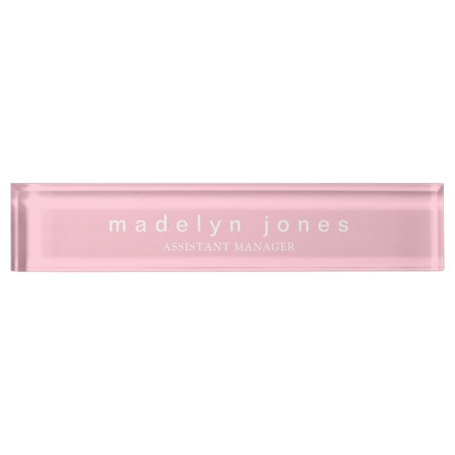 Modern Personalized Cotton Candy Pink Nameplate (Front)