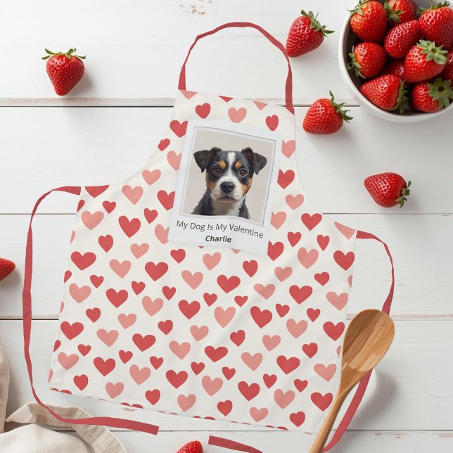 Modern Personalized Dog Valentine  Apron (Creator Uploaded)