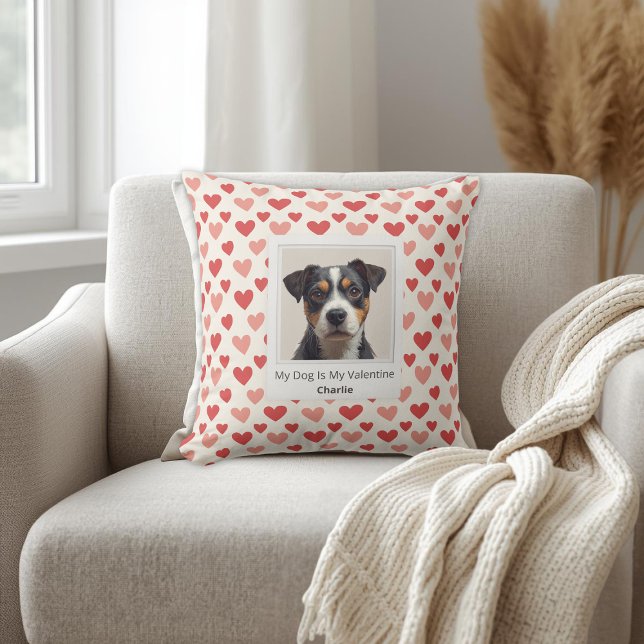 Modern Personalized Dog Valentine Pillow (Creator Uploaded)