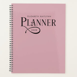 Modern Personalized Dusty Rose Planner