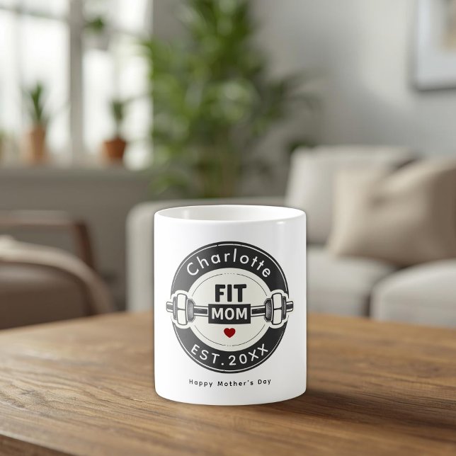 Modern Personalized Fit Mom Mothers Day Mug (Creator Uploaded)
