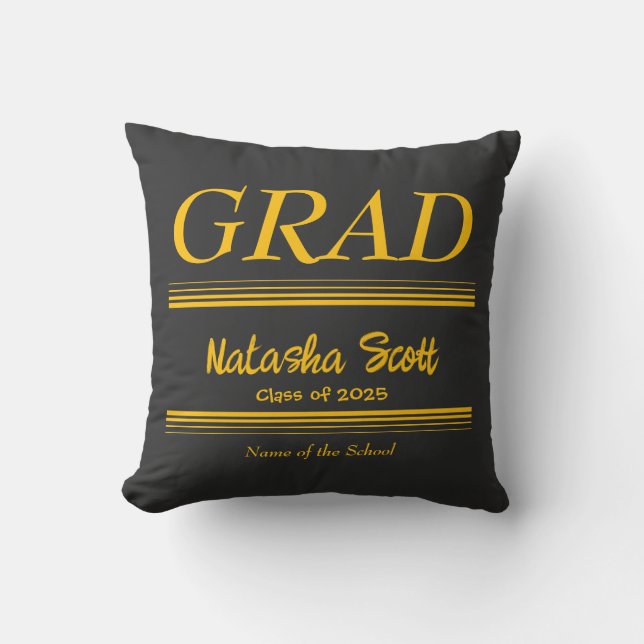 Modern Personalized grad school Graduation Cushion (Front)