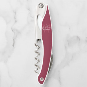 Modern Personalized Groomsman's Monogram and Name Corkscrew